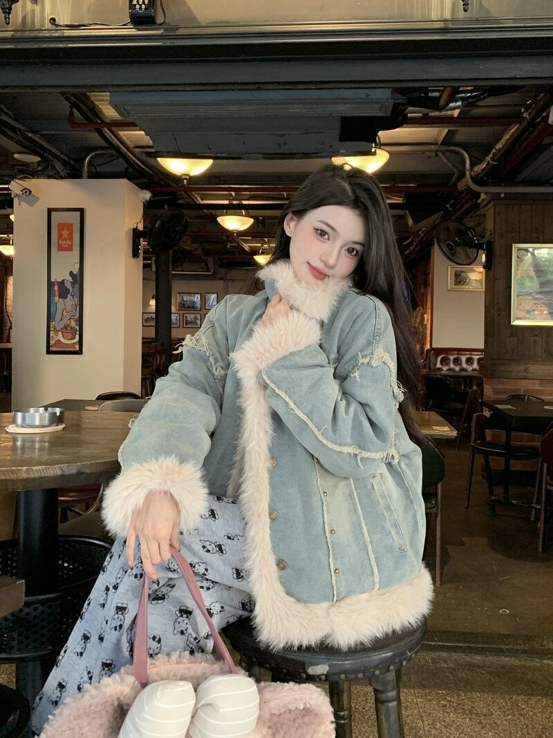 Delilah | Women's Modern Denim Down Winter Jacket