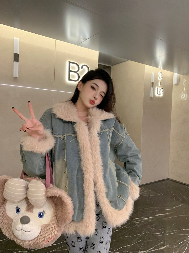 Delilah | Women's Modern Denim Down Winter Jacket