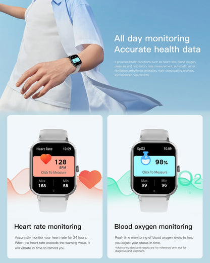 Smartwatch with Heart Rate Monitor and 10 Sports Modes – Slim Design, Compatible with All Smartphones