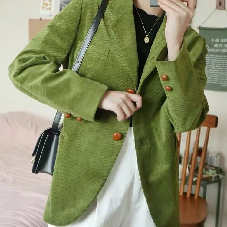 Mikaela | Cotton Lapel Metal Button Blazer