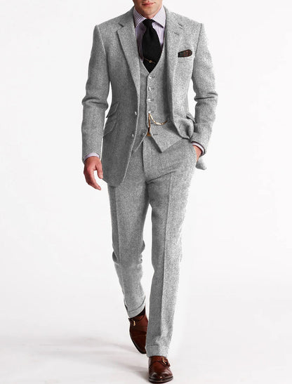 Odell - Men's Vintage Retro 3-Piece Suit for Weddings, Groomsmen, and Formal Events-5
