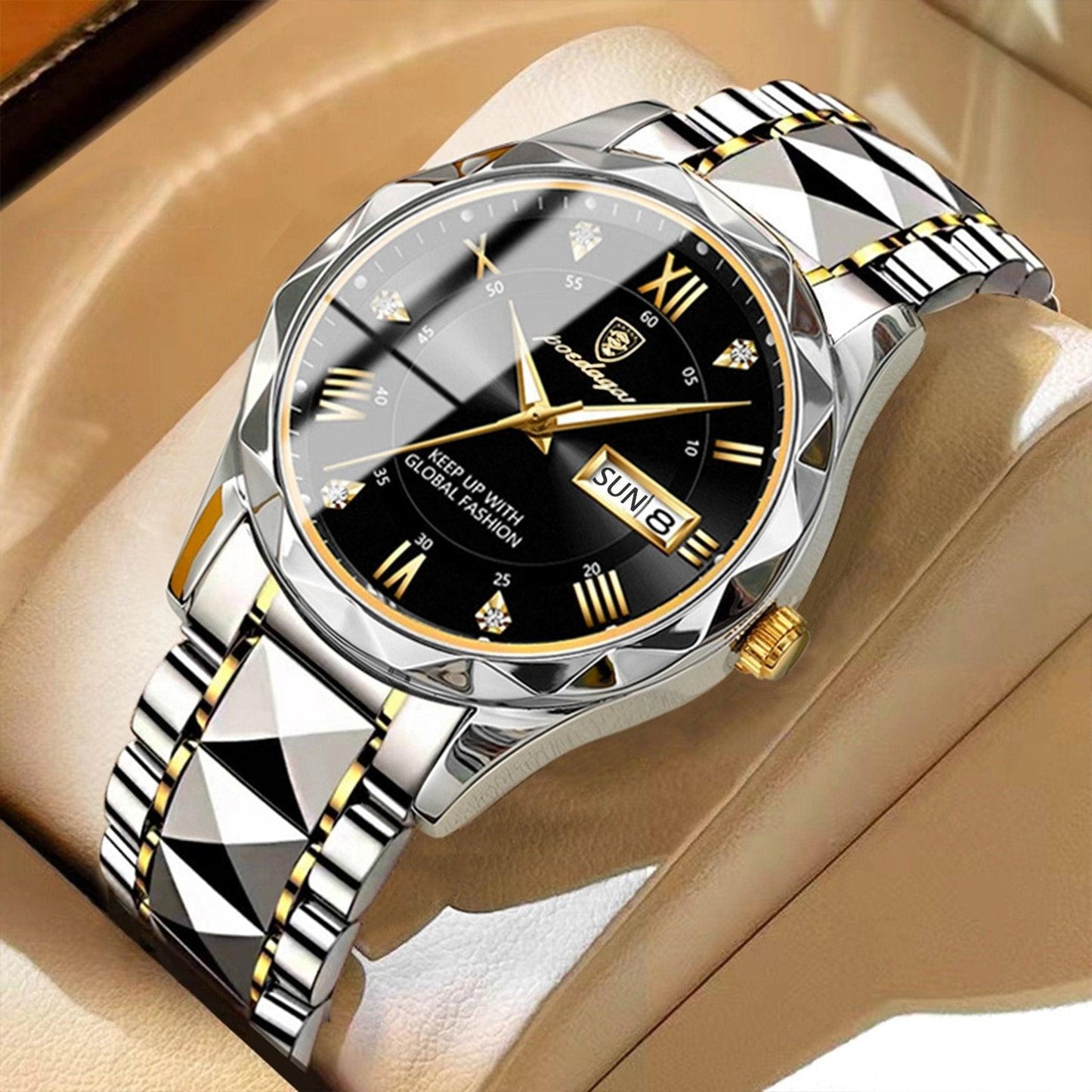 Luxurious Waterproof Men's Wristwatch – Stylish Stainless Steel Timepiece with Accurate Quartz Movement-4