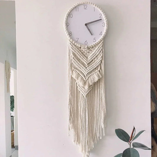 BohèmeTick - Chic Macrame Clock
