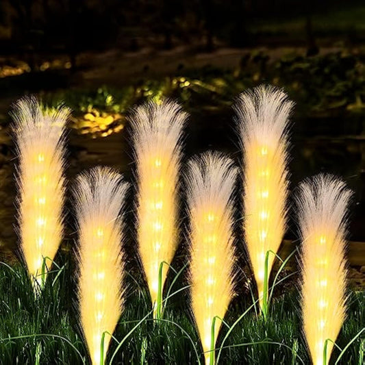 Solar Fiber Reed Outdoor Lights - Durable Solar Garden Lights for Path & Terrace-1