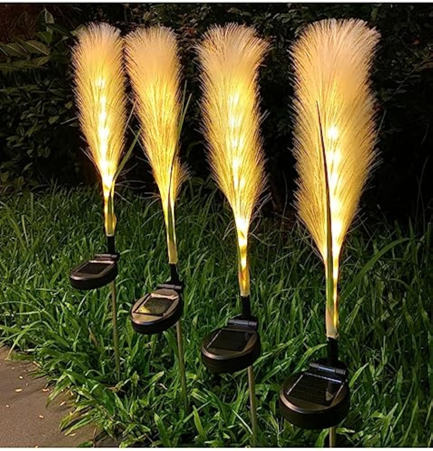 Solar Fiber Reed Outdoor Lights - Durable Solar Garden Lights for Path & Terrace-3
