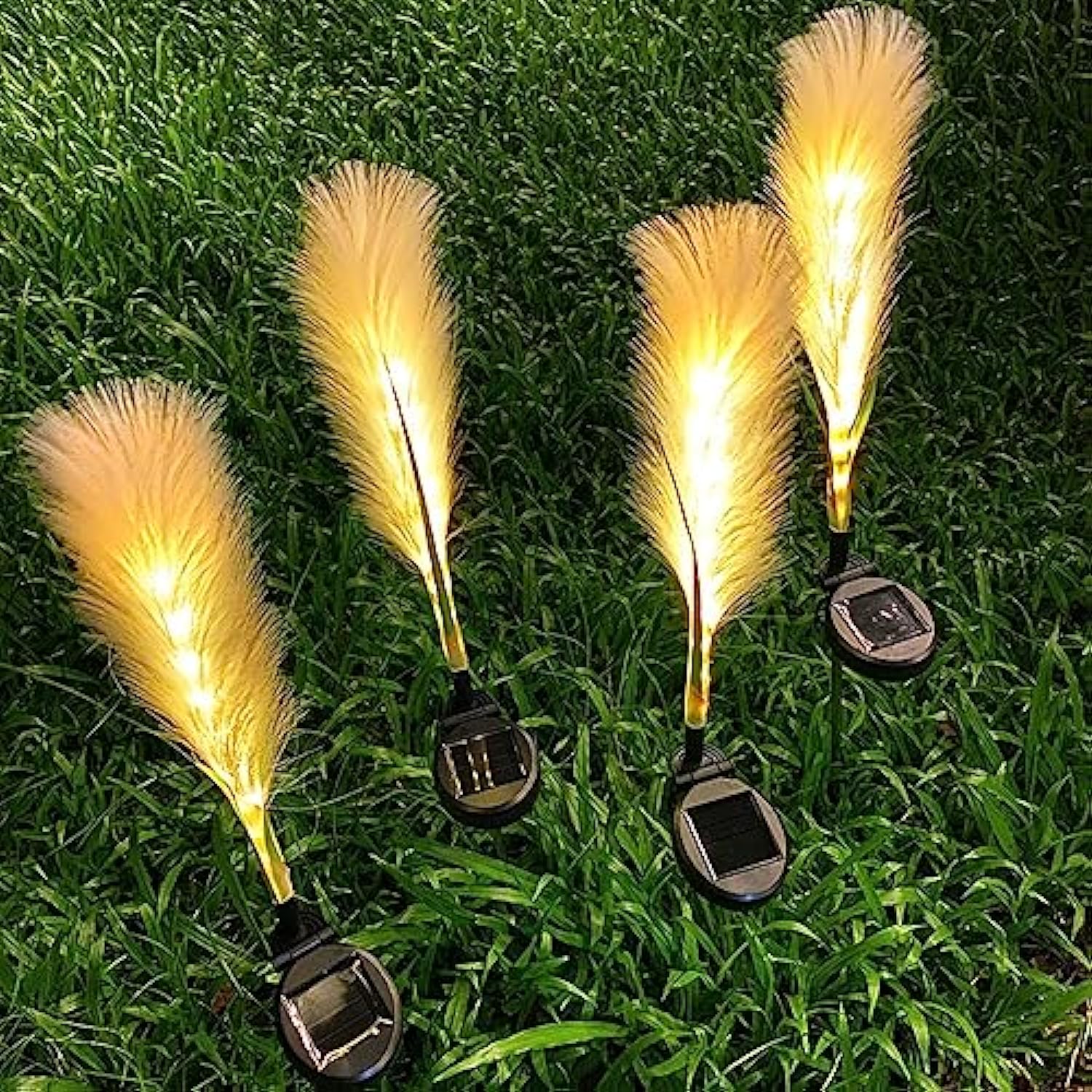 Solar Fiber Reed Outdoor Lights - Durable Solar Garden Lights for Path & Terrace-4