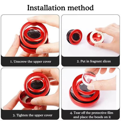 SolarGlow | Premium Solar-drehendes Kristall-Aromatherapie-Ornament für Autos