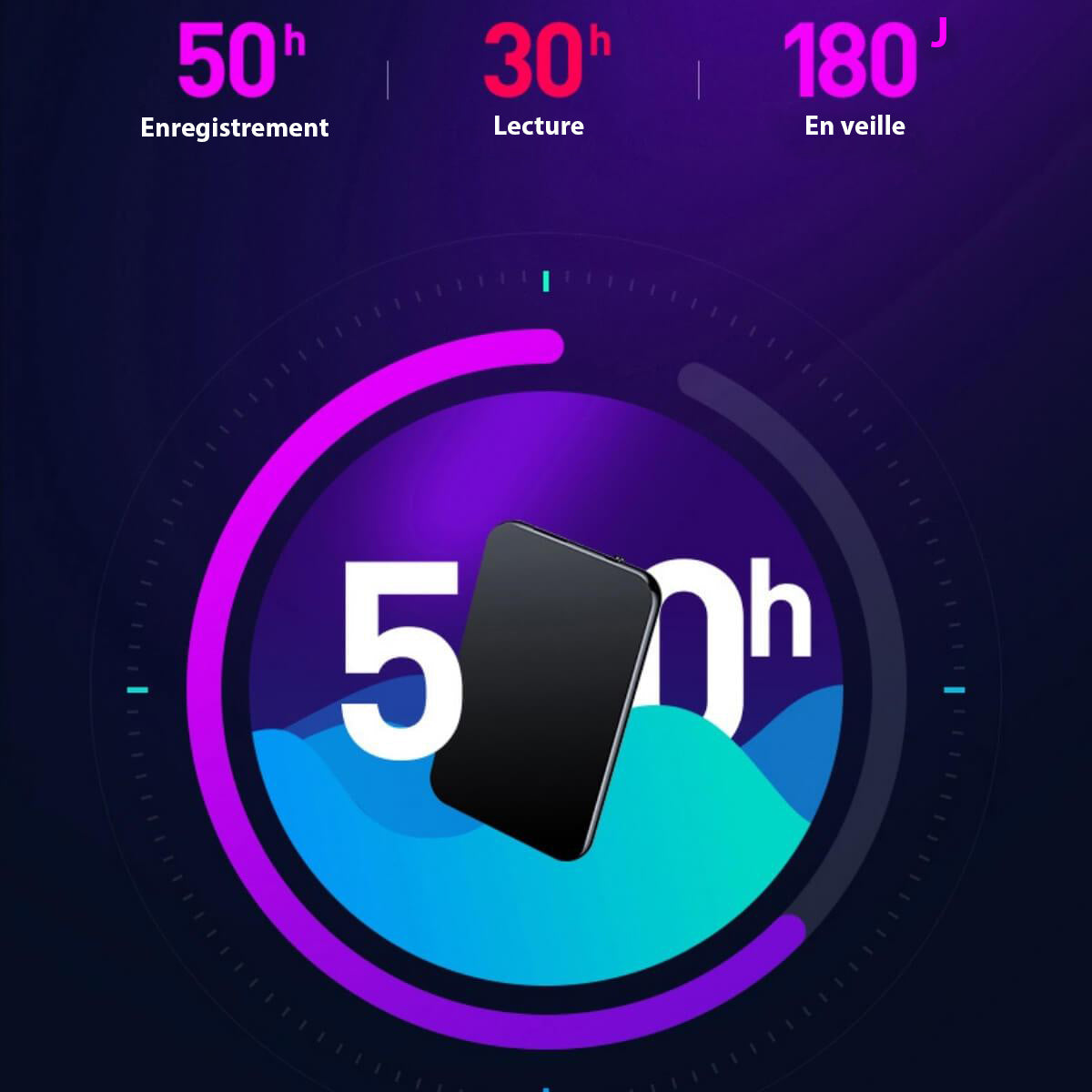 Mini Professional Spy Microphone Recorder – Ultra-Slim Design, 50 Hours Battery Life, High-Quality Sound for Discreet Audio Capture-4