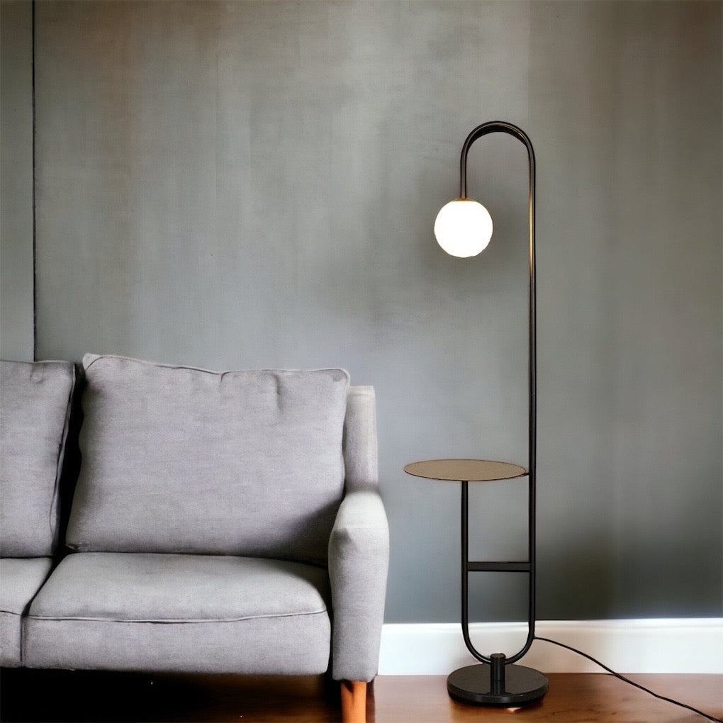 NordicGlow - Floor Lamp with Side Table
