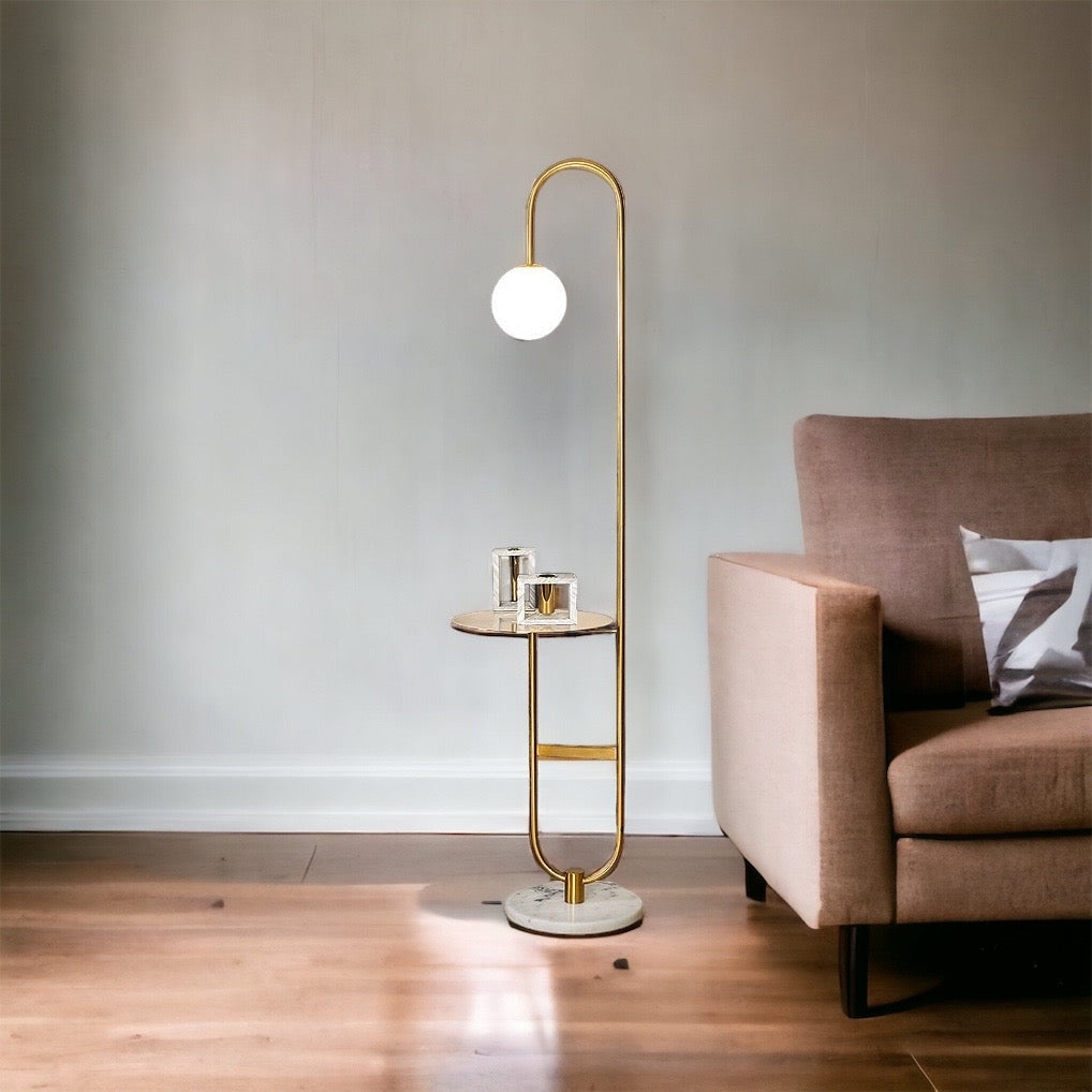 NordicGlow - Floor Lamp with Side Table