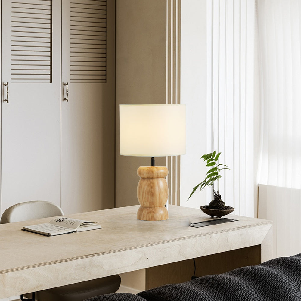 RockwoodGlow - Tischlampe mit einzigartigem steinförmigen Holzfuß