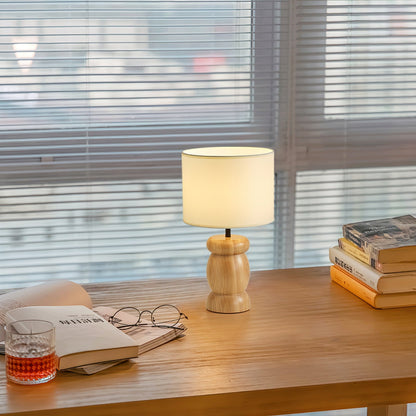 RockwoodGlow - Tischlampe mit einzigartigem steinförmigen Holzfuß