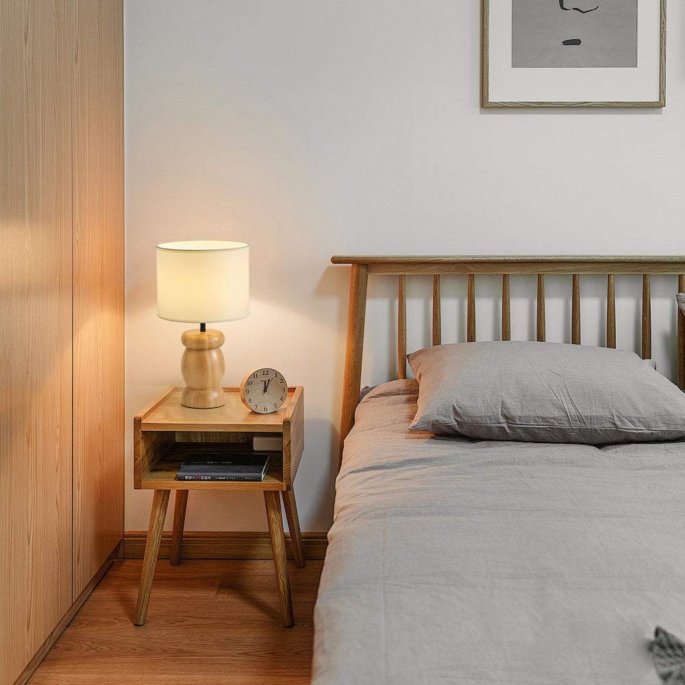 RockwoodGlow - Tischlampe mit einzigartigem steinförmigen Holzfuß