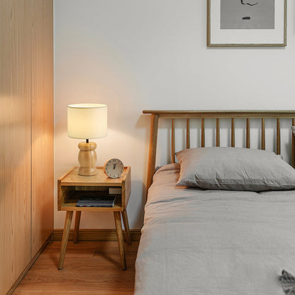 RockwoodGlow - Tischlampe mit einzigartigem steinförmigen Holzfuß