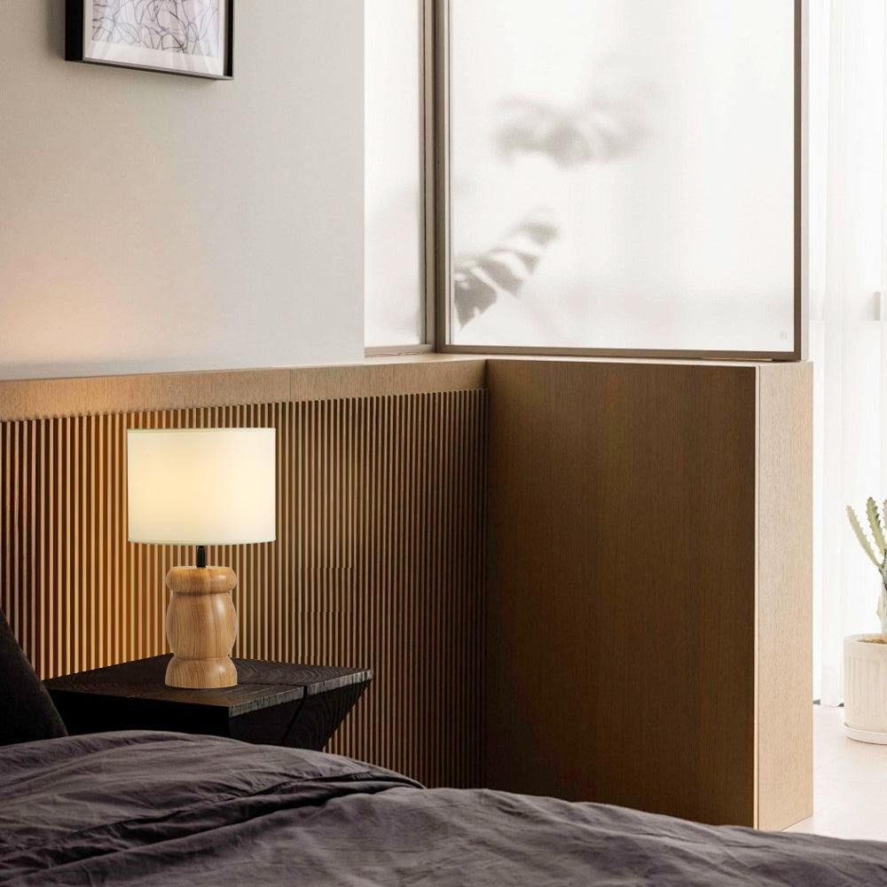 RockwoodGlow - Tischlampe mit einzigartigem steinförmigen Holzfuß