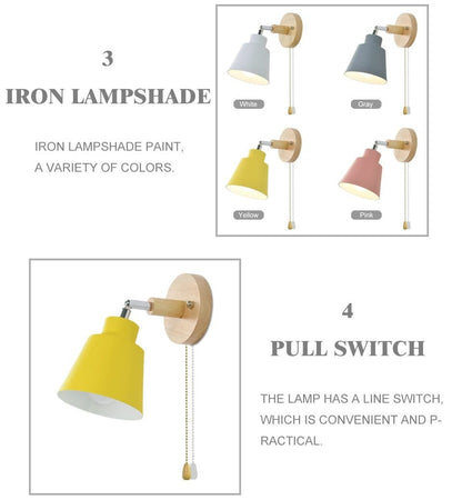SpinGlow – Rotating Wall Lamp with Toggle Chain