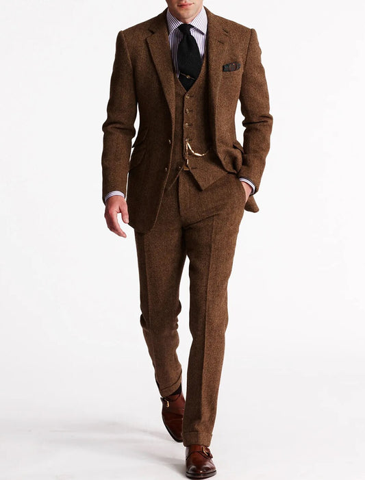 Odell - Men's Vintage Retro 3-Piece Suit for Weddings, Groomsmen, and Formal Events-1