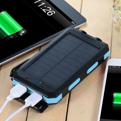 500000mAh Waterproof Solar Power Bank with Dual USB Ports and LED Flashlight - Best Portable Charger for Outdoor Use-2