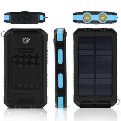 Variant image for 500000mAh Waterproof Solar Power Bank with Dual USB Ports and LED Flashlight - Best Portable Charger for Outdoor Use-2