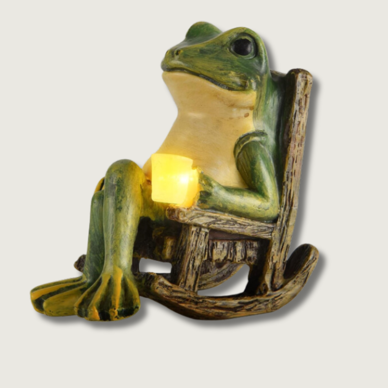 FrogShine - Sculpture d'éclairage solaire de jardin