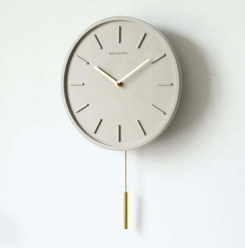 PendulumCraft - Scandinavian Cement Wall Clock