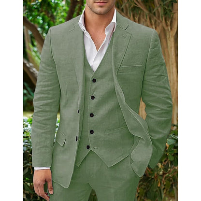 Variant image for Men's Linen Suit Black Size M Blend - Wedding Suits for Men-43