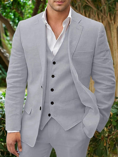 Variant image for Men's Linen Suit Black Size M Blend - Wedding Suits for Men-50