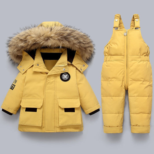 SnowBuddy - Chaqueta de Invierno para Niños y Mono de Esquí con Capucha de Piel